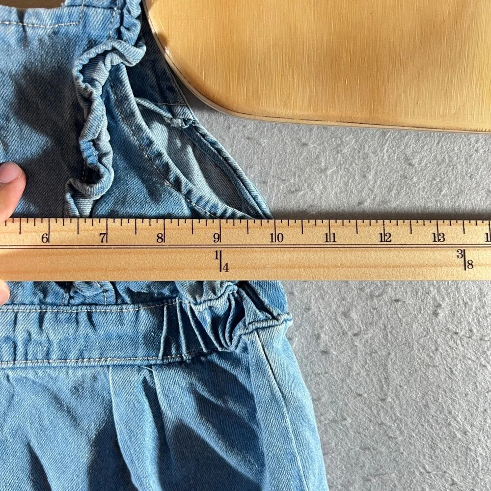 808 | Calvin Klein Jeans Toddler Girls 3T Denim Ruffle Pinafore Overall Dress